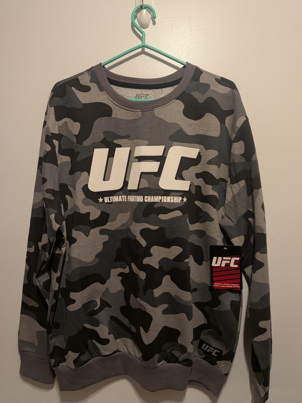UFC Gray Camo Logo Crewneck Sweatshirt